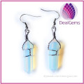 Fashion point opal stone hook earring